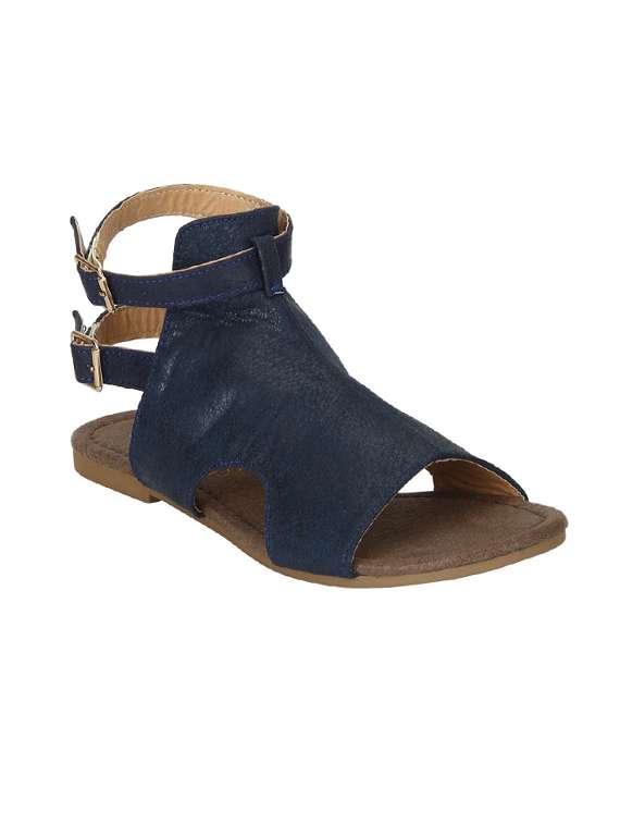 navy back strap sandal