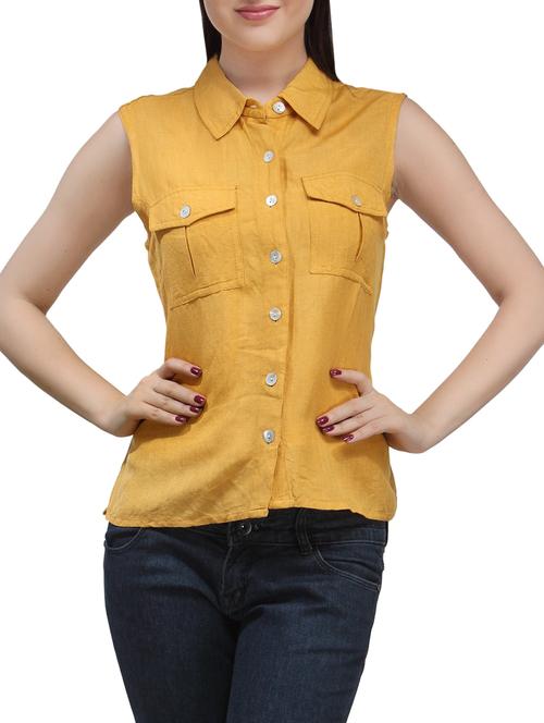 yellow solid shirt - 14718041 -  Standard Image - 0