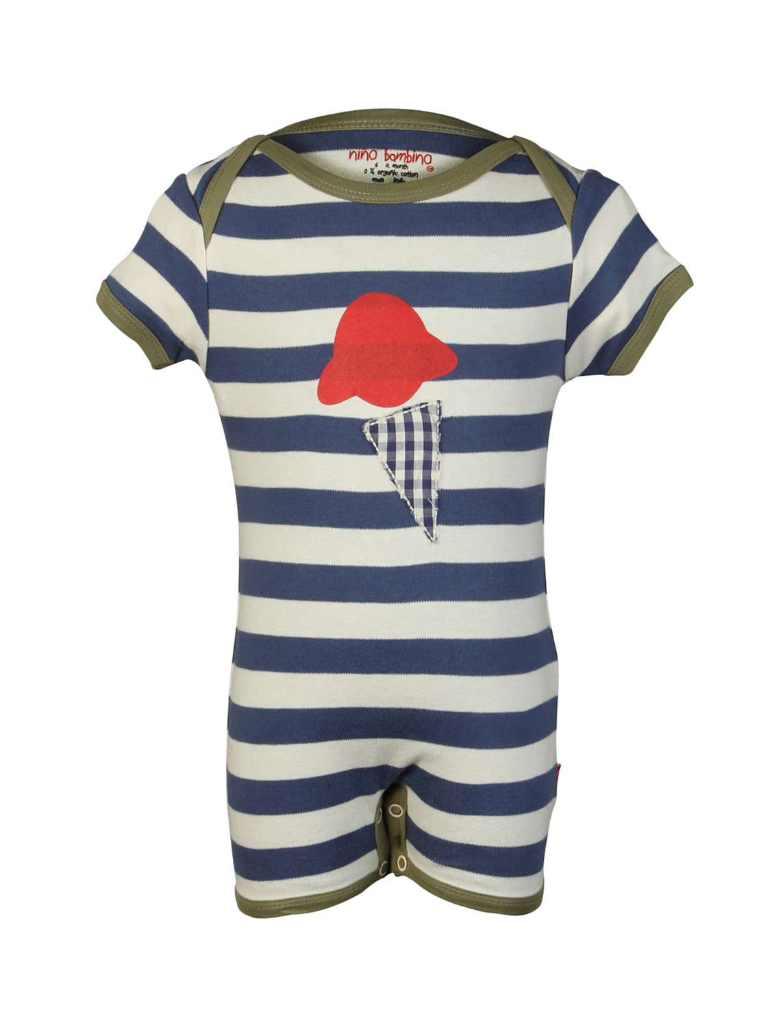 kids blue striped cotton rompers