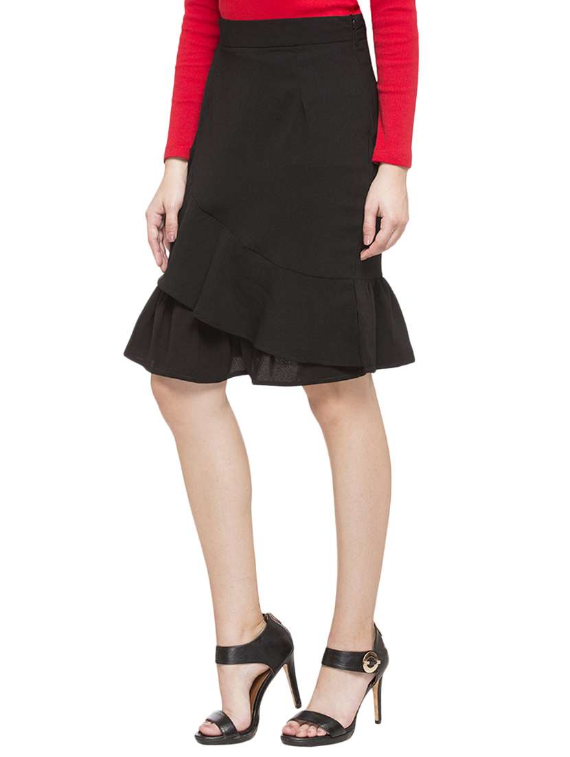black ruffled skirt - 14719742 - Standard Image - 1