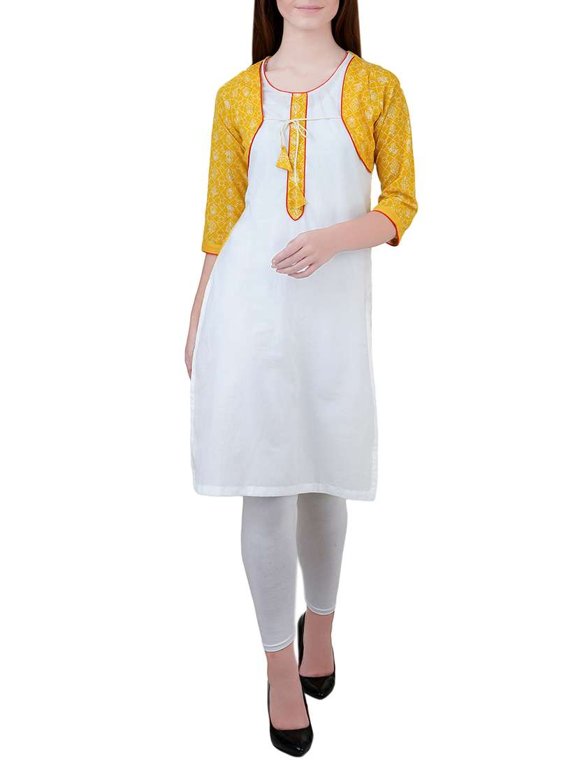 white cotton straight kurta