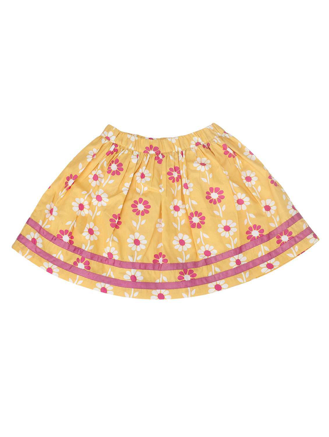 bottom taped floral a-line skirt
