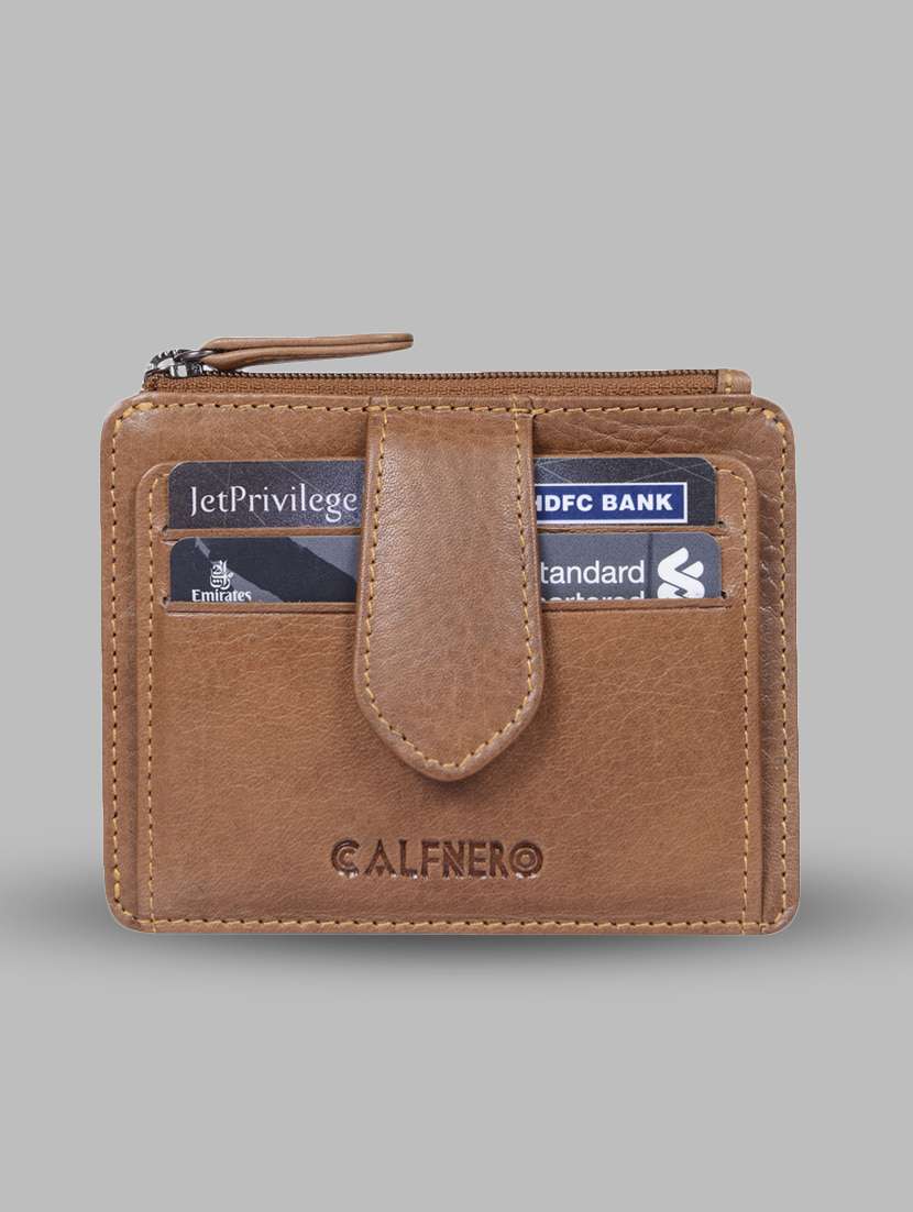 brown leather card holder