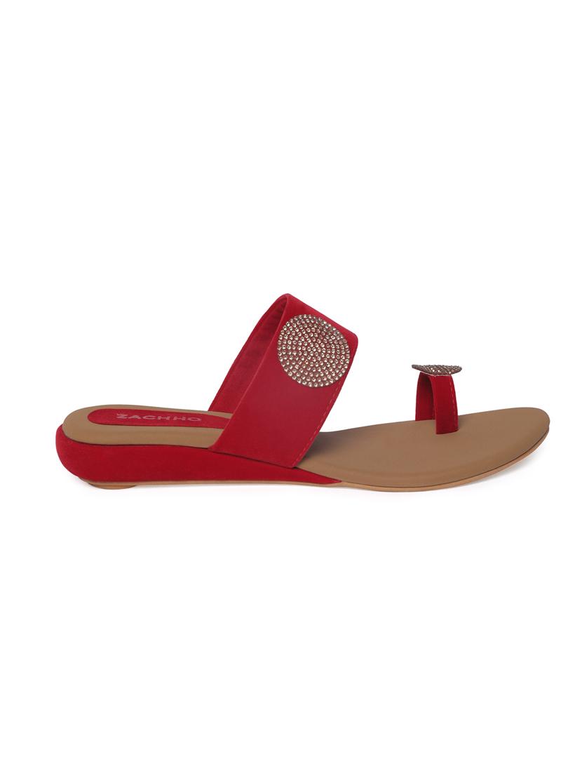 red one toe  sandal - 14732063 -  Standard Image - 1