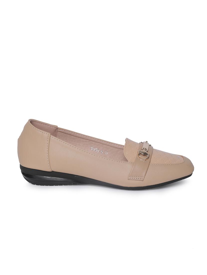tan faux leather slip on loafers - 14732093 -  Standard Image - 1