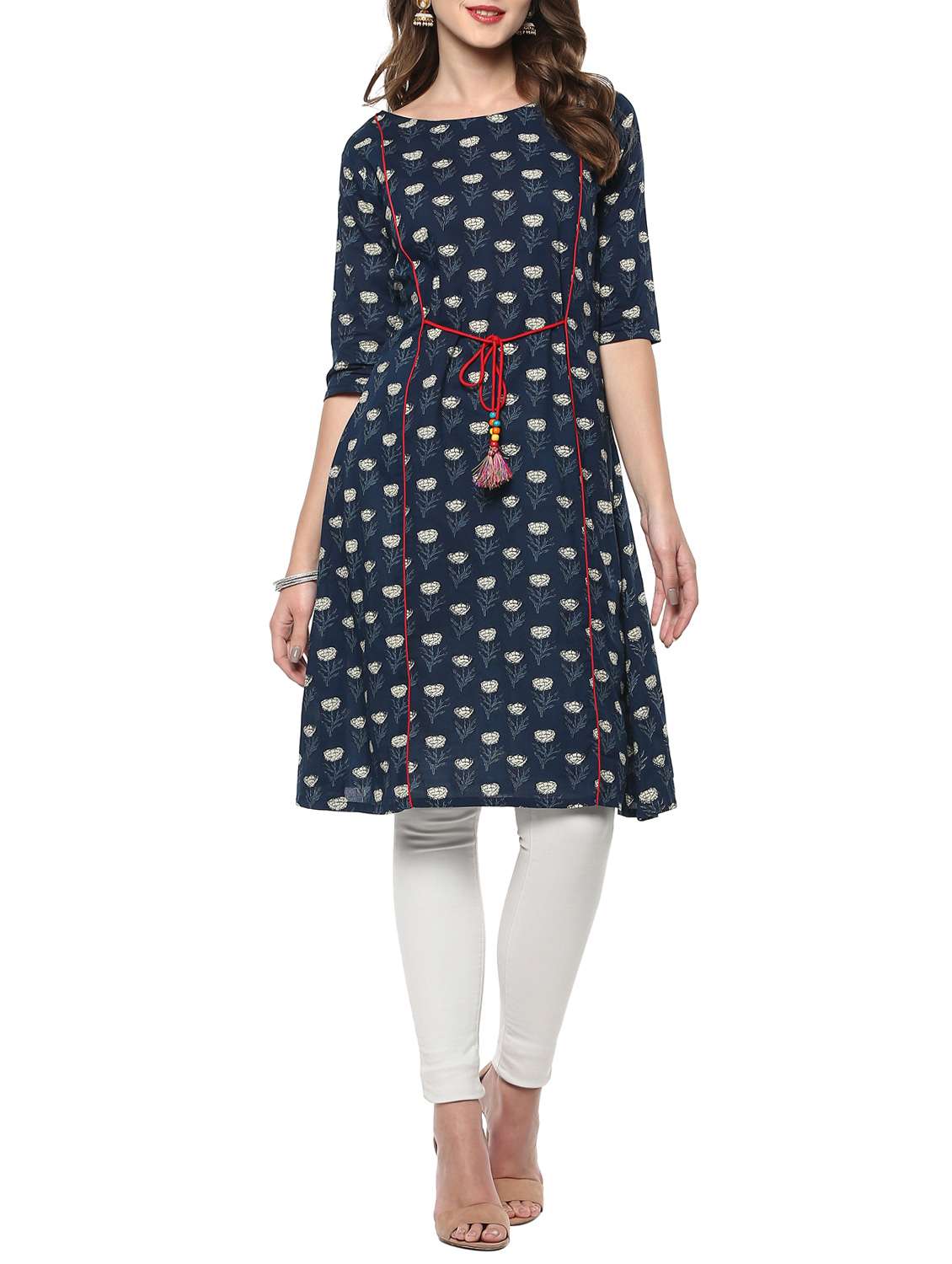 printed a-line kurta