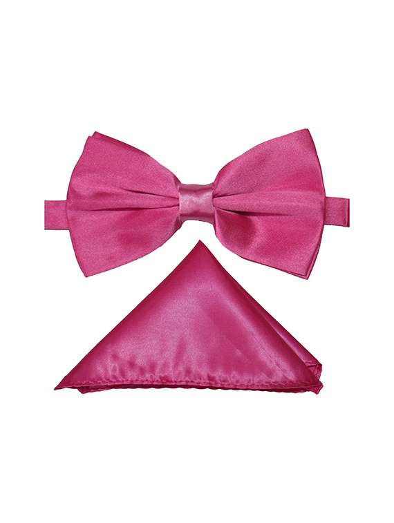 pink micro fiber bow tie and handkerchief