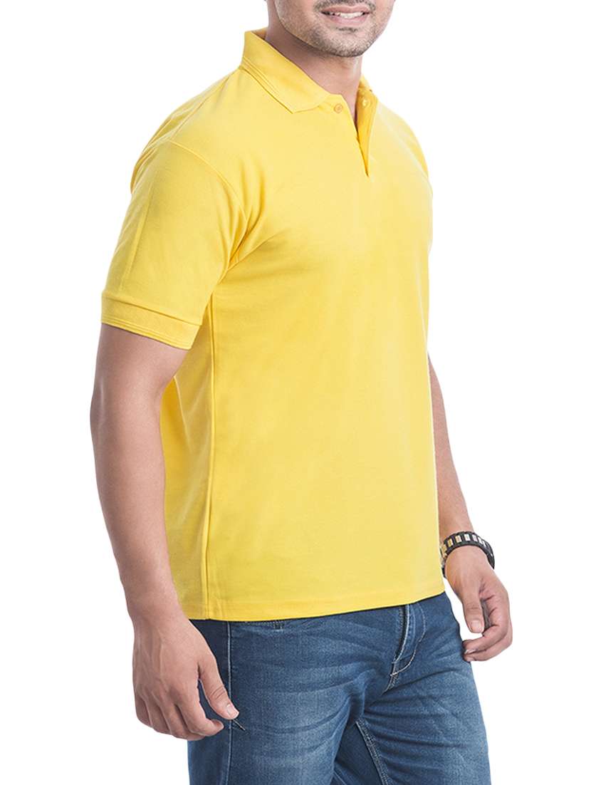 yellow polyester polo t-shirt - 14738406 - Standard Image - 1