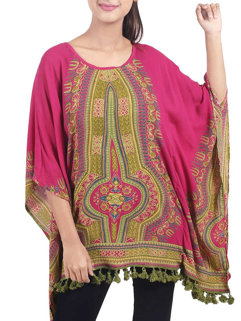 pink kaleidoscope print kaftan