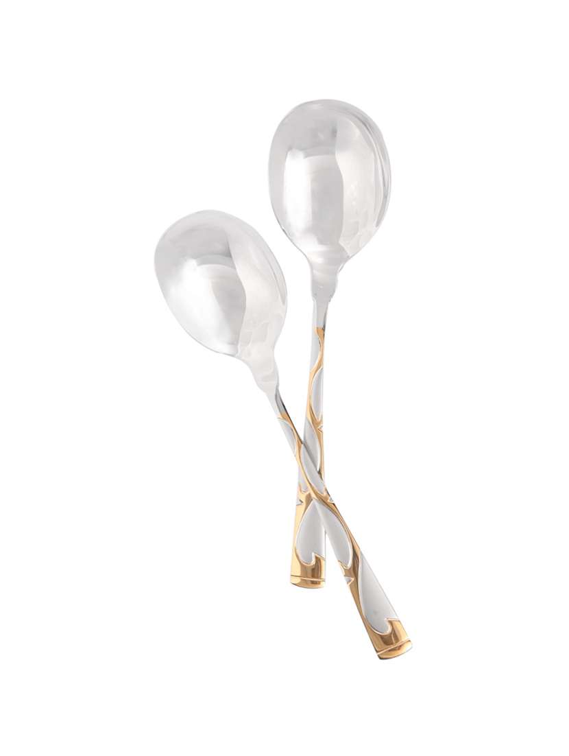 mullich  medium serving spoon gold finish set of 2 - berlin