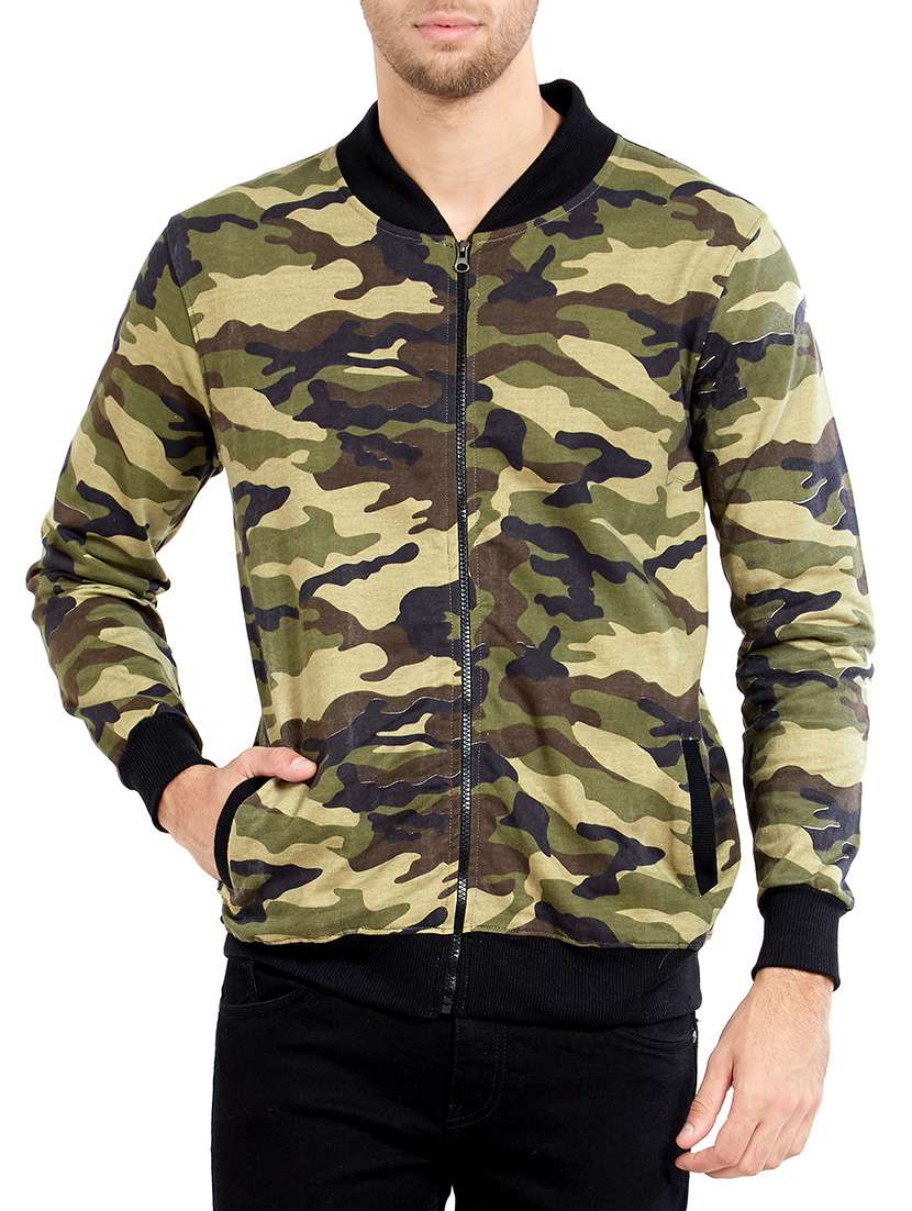 green cotton bomber jacket