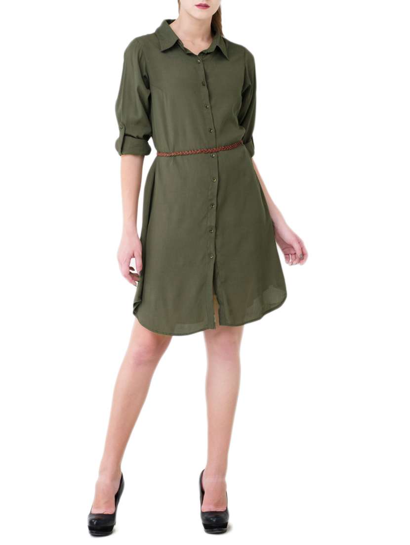 women's shirt solid dress
