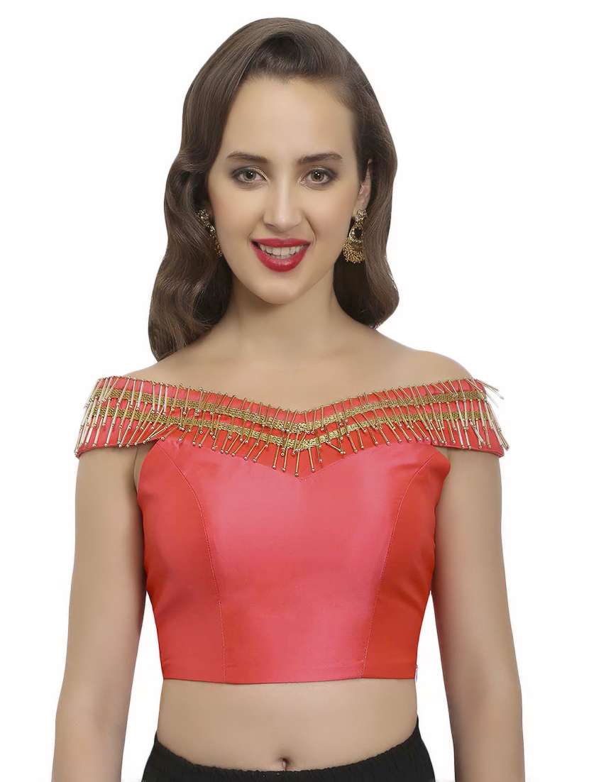 pink embellished blouse