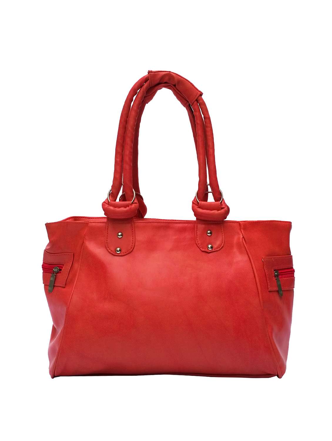 red cotton handbag