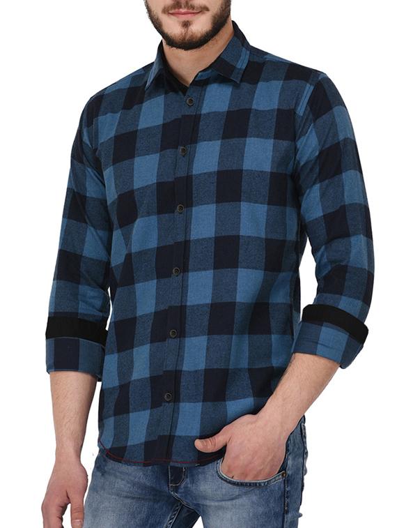 blue cotton casual shirt - 14750542 - Standard Image - 1