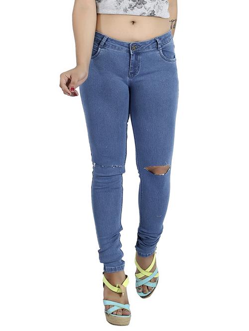 women's slash knee slim fit jeans - 14750571 -  Standard Image - 0