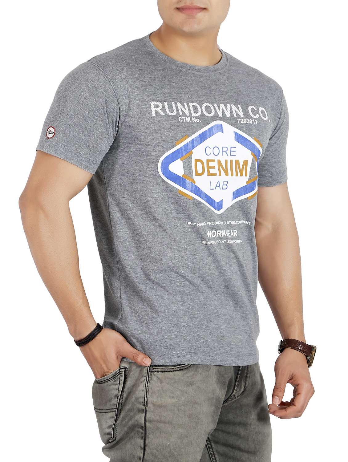 men round neck front print t-shirt - 14751072 -  Standard Image - 1