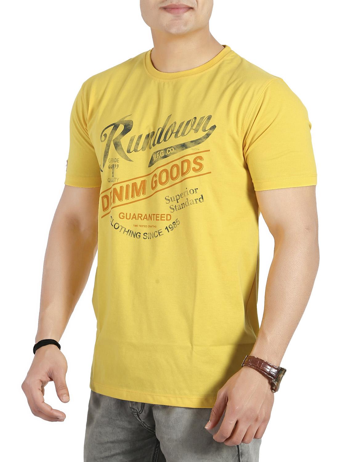 yellow cotton chest print tshirt - 14751080 - Standard Image - 1