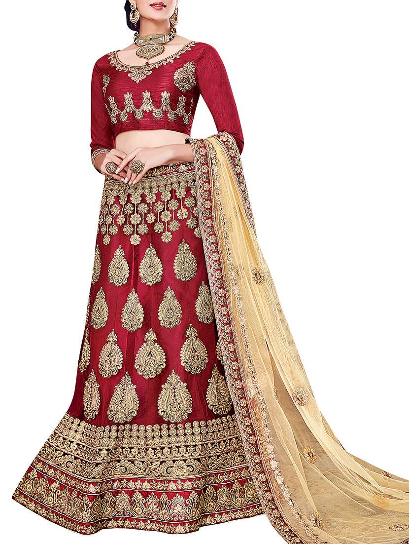 red net aline lehenga