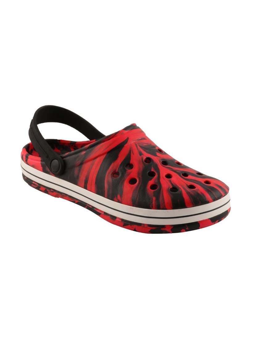 red rubber clogs