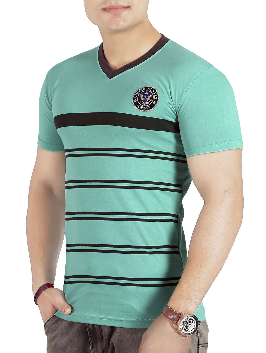 green cotton t-shirt - 14755962 - Standard Image - 1