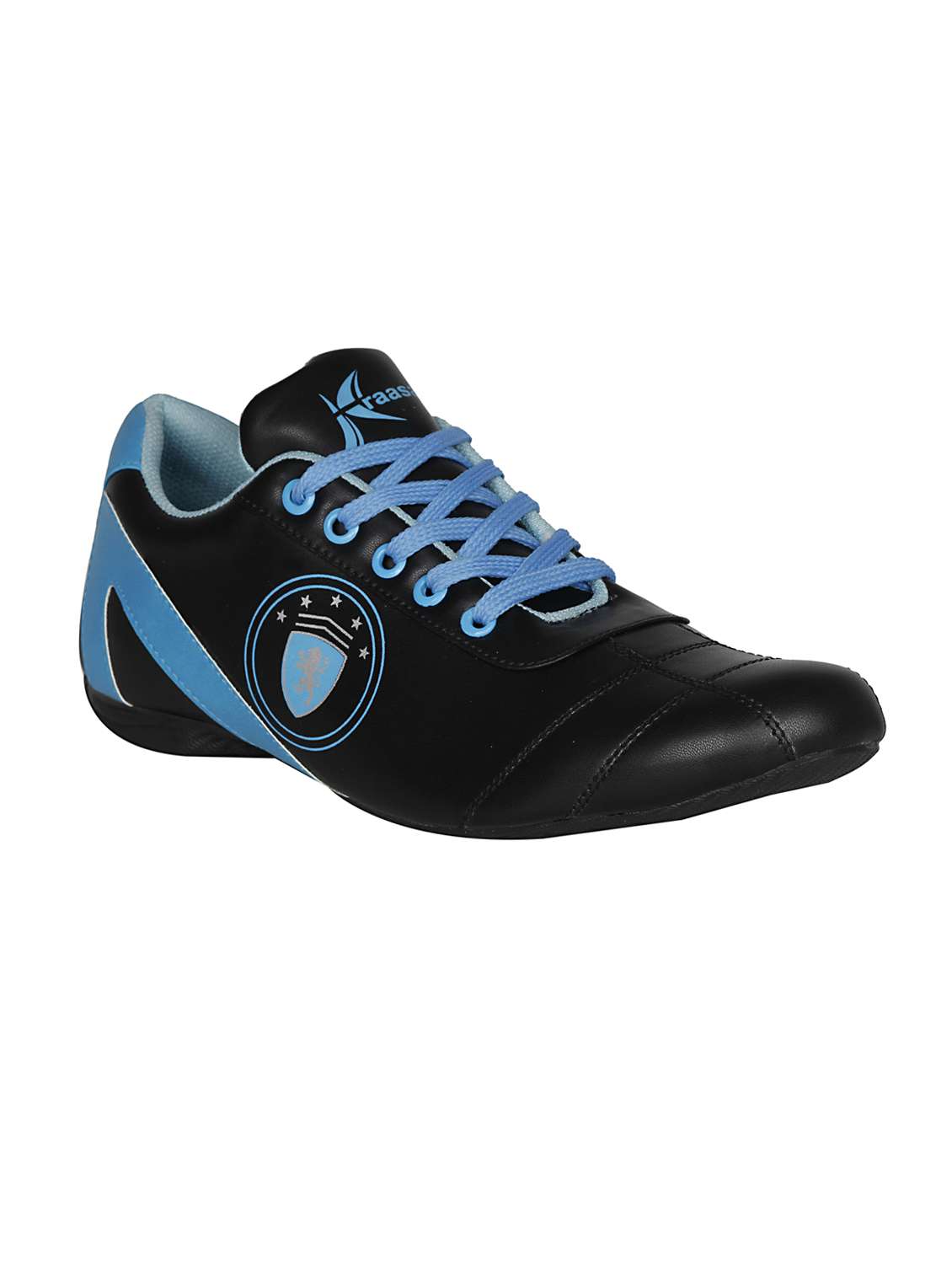 black leatherette lace up shoe