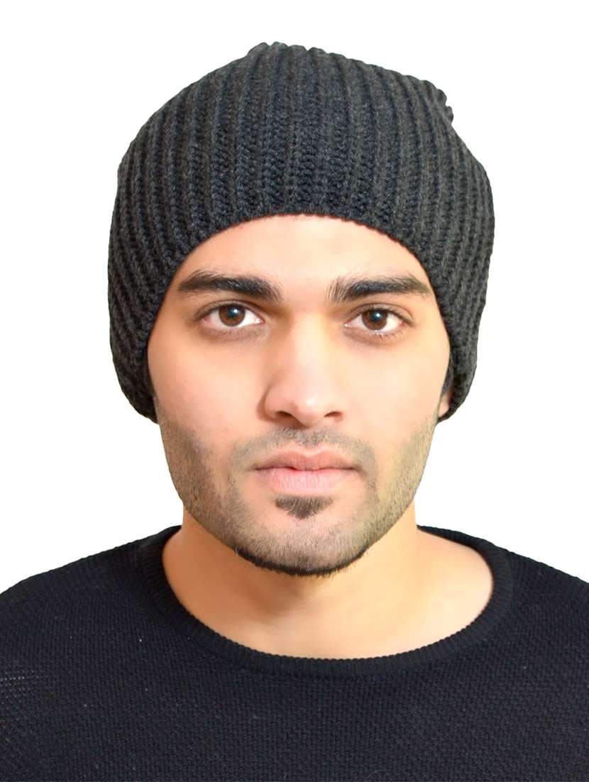 grey wool winter cap