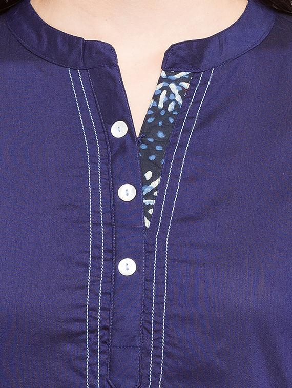 blue synthetic straight kurta - 14758051 - Standard Image - 4
