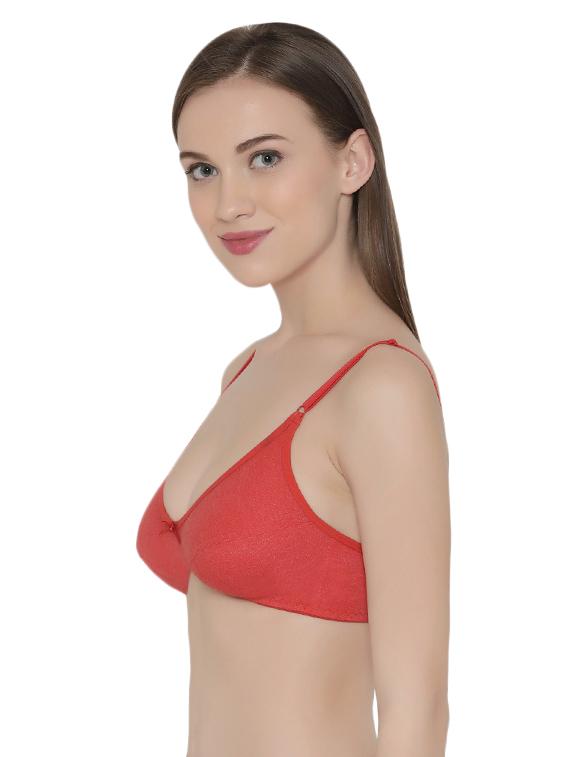 red cotton blend bra - 14760150 - Standard Image - 1