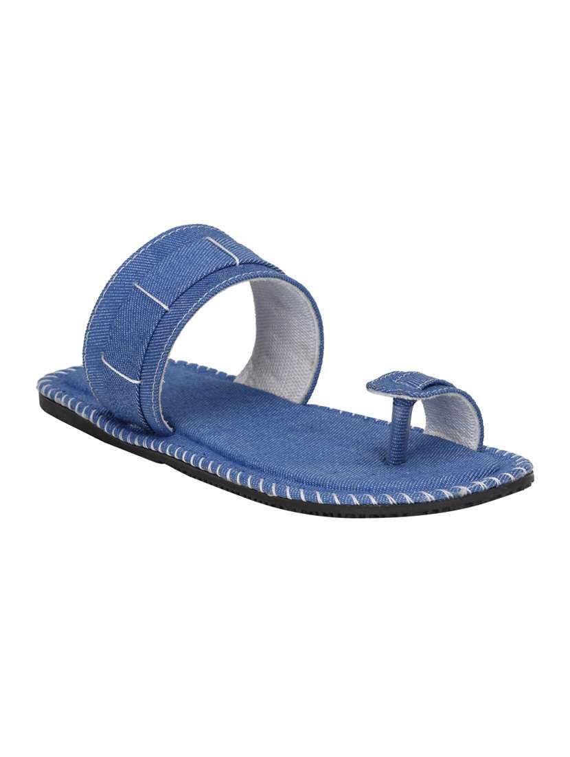 light blue denim slip on slipper - 14760756 -  Standard Image - 1