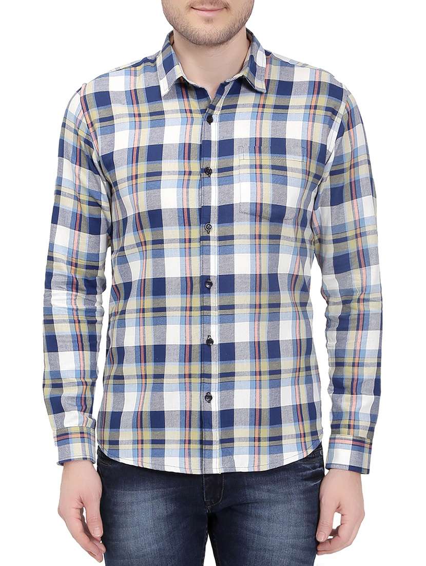 blue cotton casual shirt