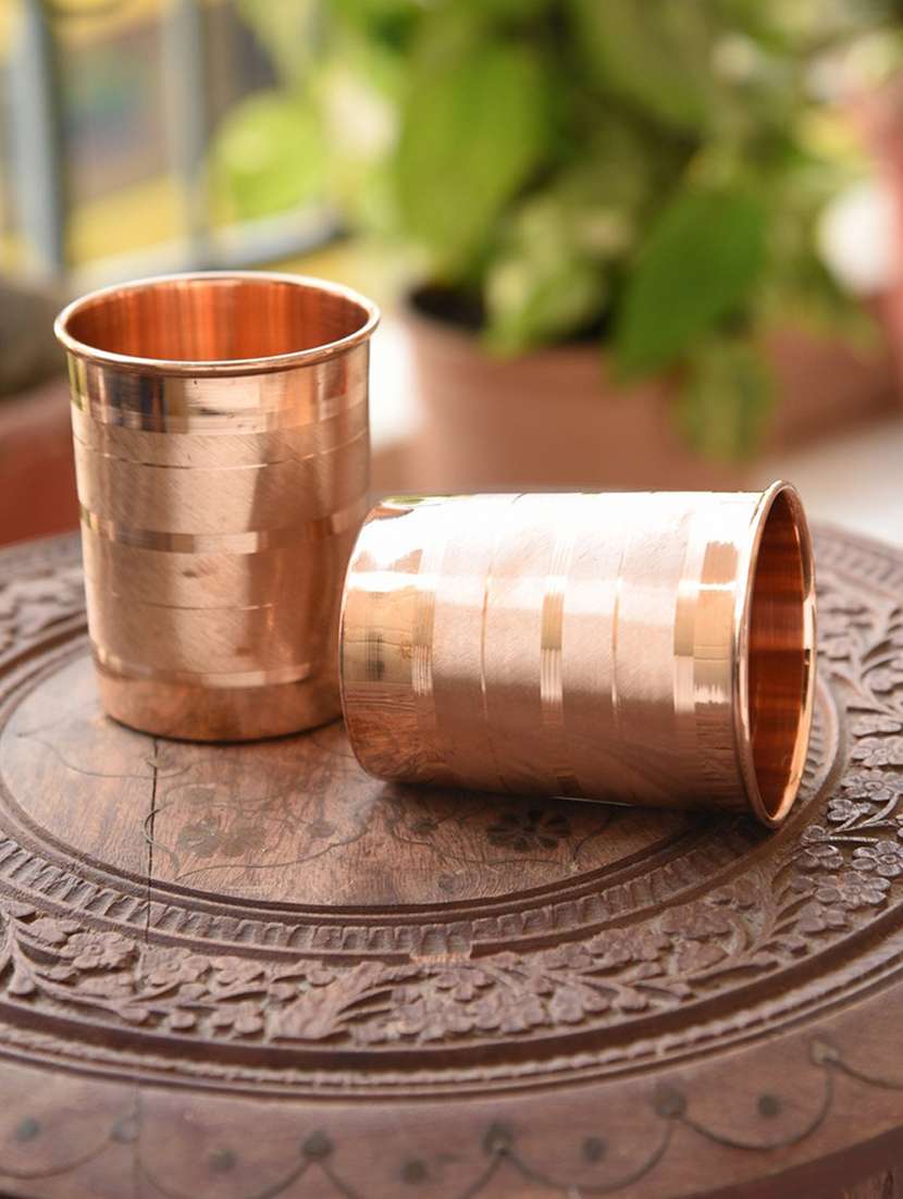 copper water glasses - set of 2