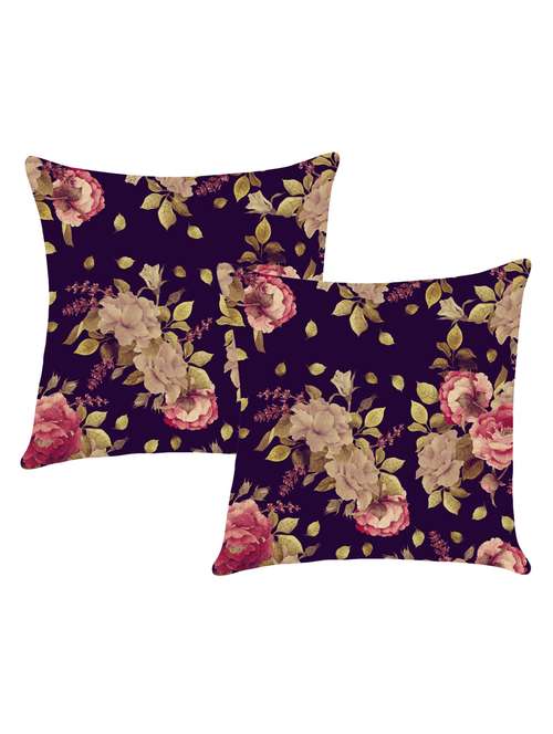 digital printed cushion cover with flower design set of 2 - 14766388 - Standard Image - 0