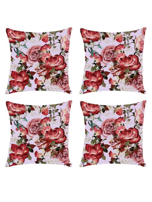 digital printed cushion cover with flower design set of 4 - 14766412 -  Standard Image - 0