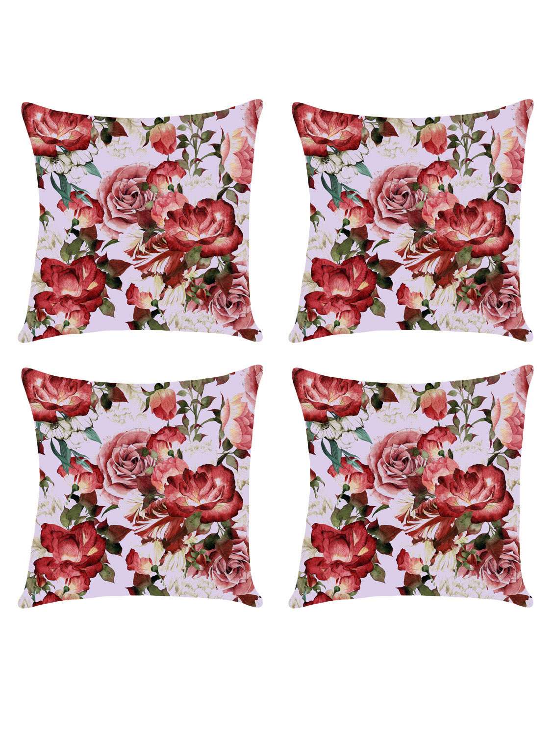 digital printed cushion cover with flower design set of 4