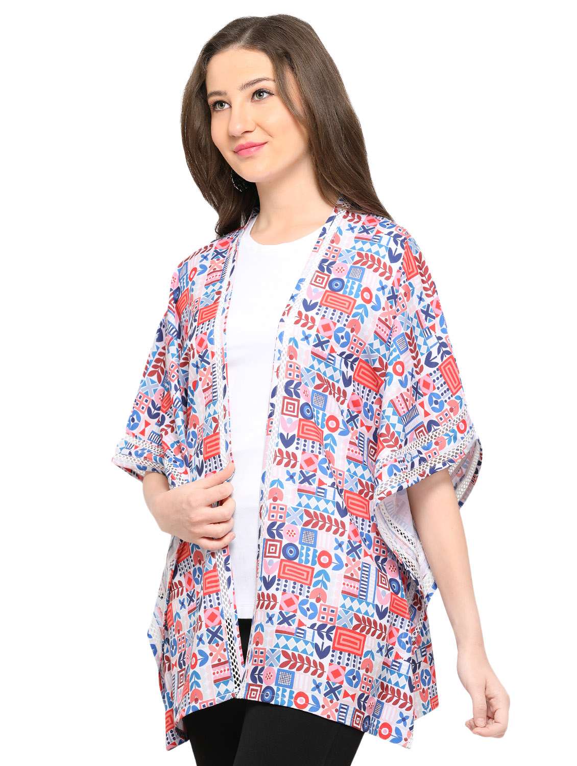 multi color printed kimono shrug. - 14766873 -  Standard Image - 1