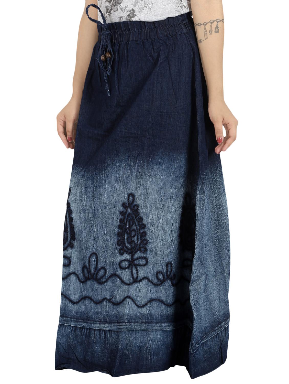 dark blue denim maxi skirt - 14771862 -  Standard Image - 1