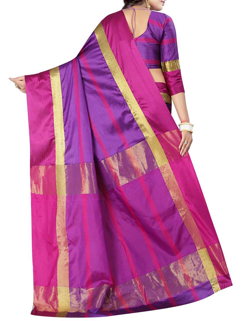 purple cotton silk woven saree with blouse - 14773541 -  Standard Image - 1
