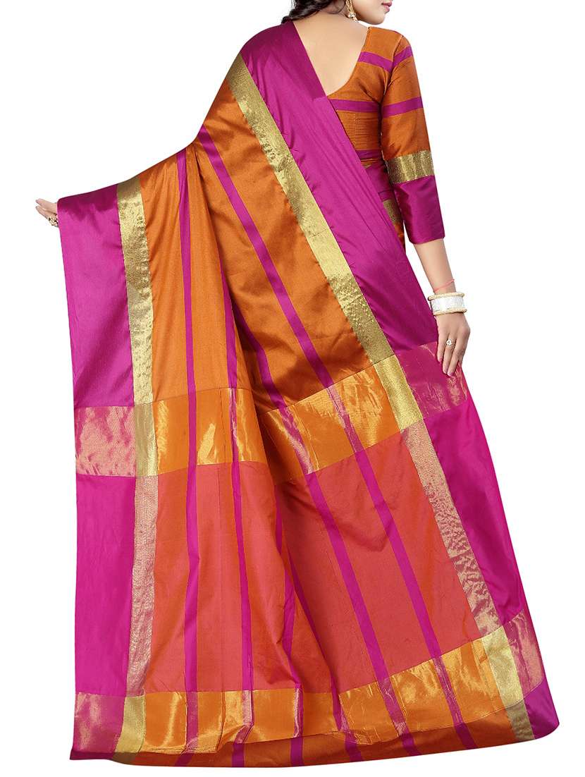 orange cotton silk woven saree with blouse - 14773542 -  Standard Image - 1