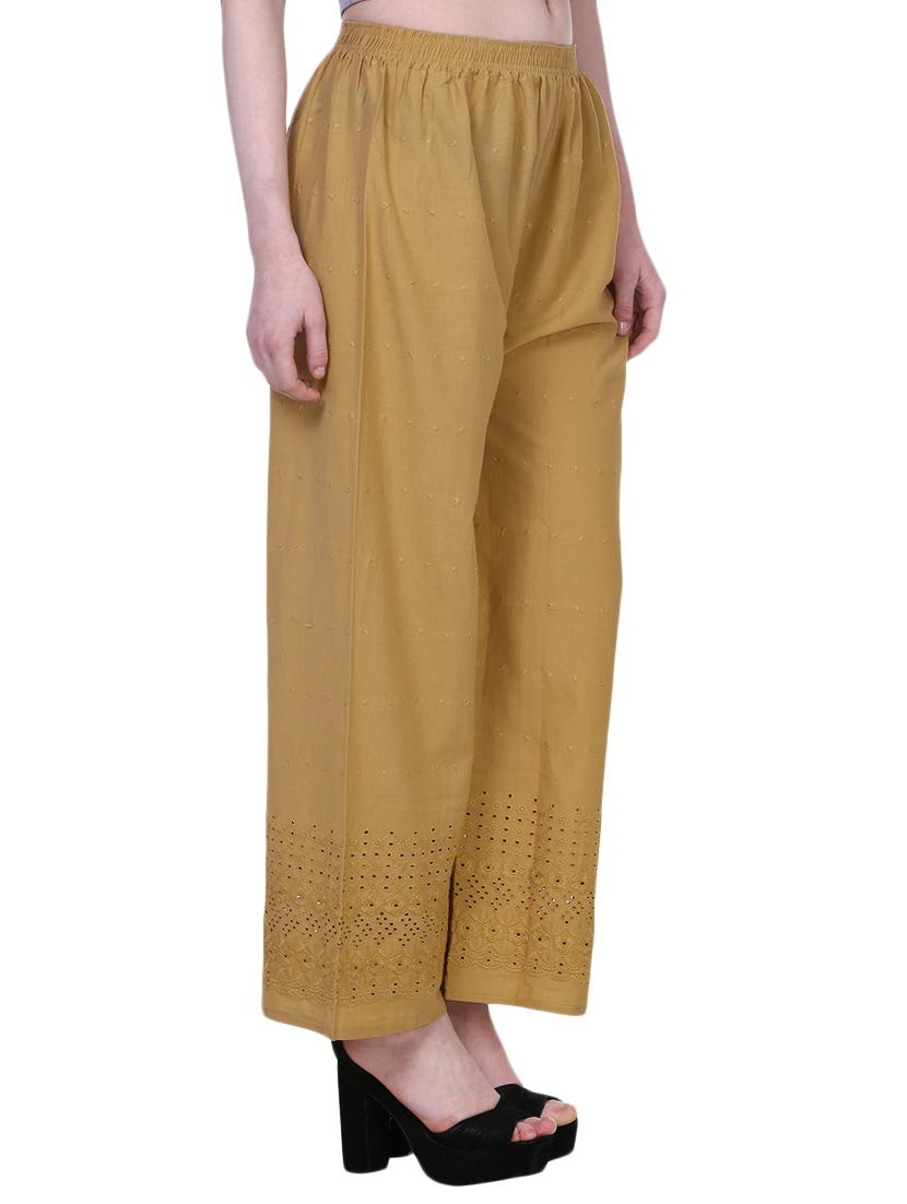 yellow solid palazzo - 14773621 - Standard Image - 1