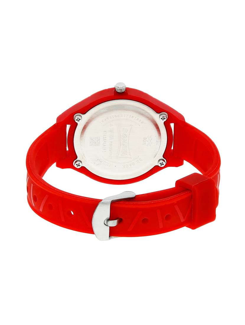 Buy online Sonata Red Dial Watch For Women 87023pp01 from