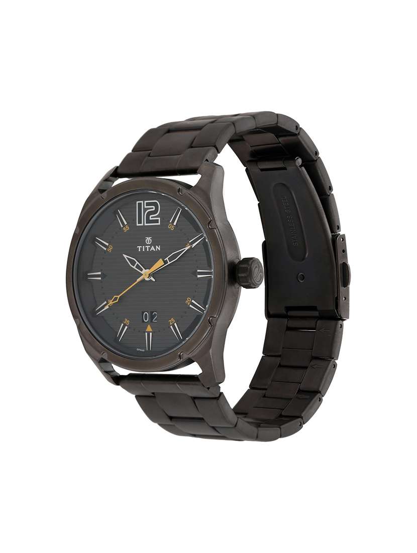 titan black dial  watch for men - 1699qm01