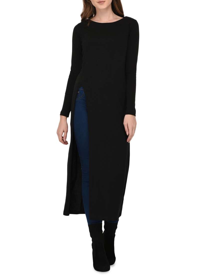 high slit long sleeved tunic 