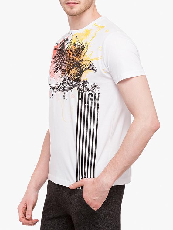 white cotton chest print tshirt - 14789574 -  Standard Image - 1