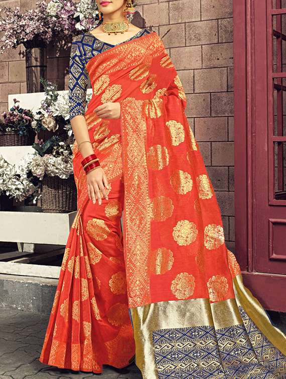 zari motifs kanjivaram saree with blouse