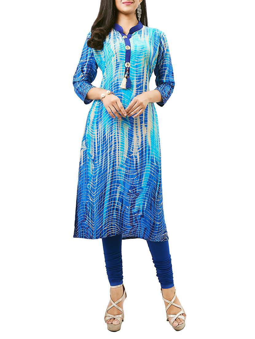 blue rayon straight kurta