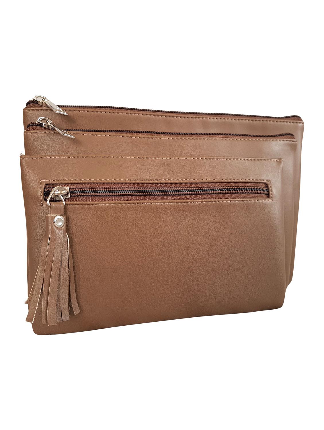 brown leatherette regular sling bag - 14790036 - Standard Image - 1