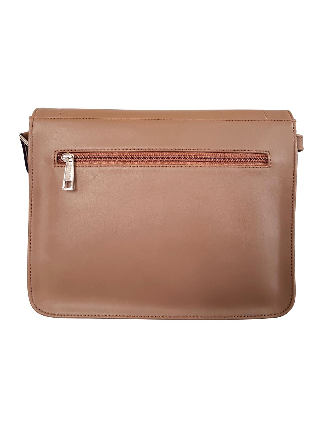 brown  leatherette  regular sling bag - 14790037 -  Standard Image - 1