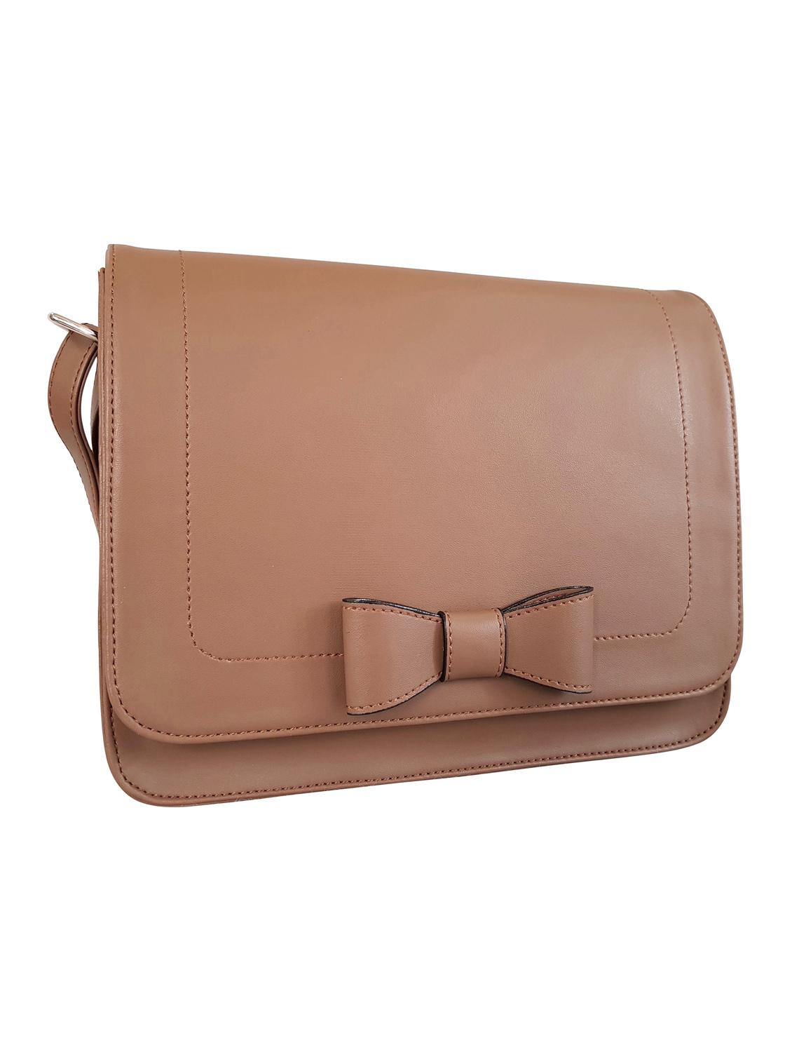 brown leatherette regular sling bag - 14790037 - Standard Image - 4