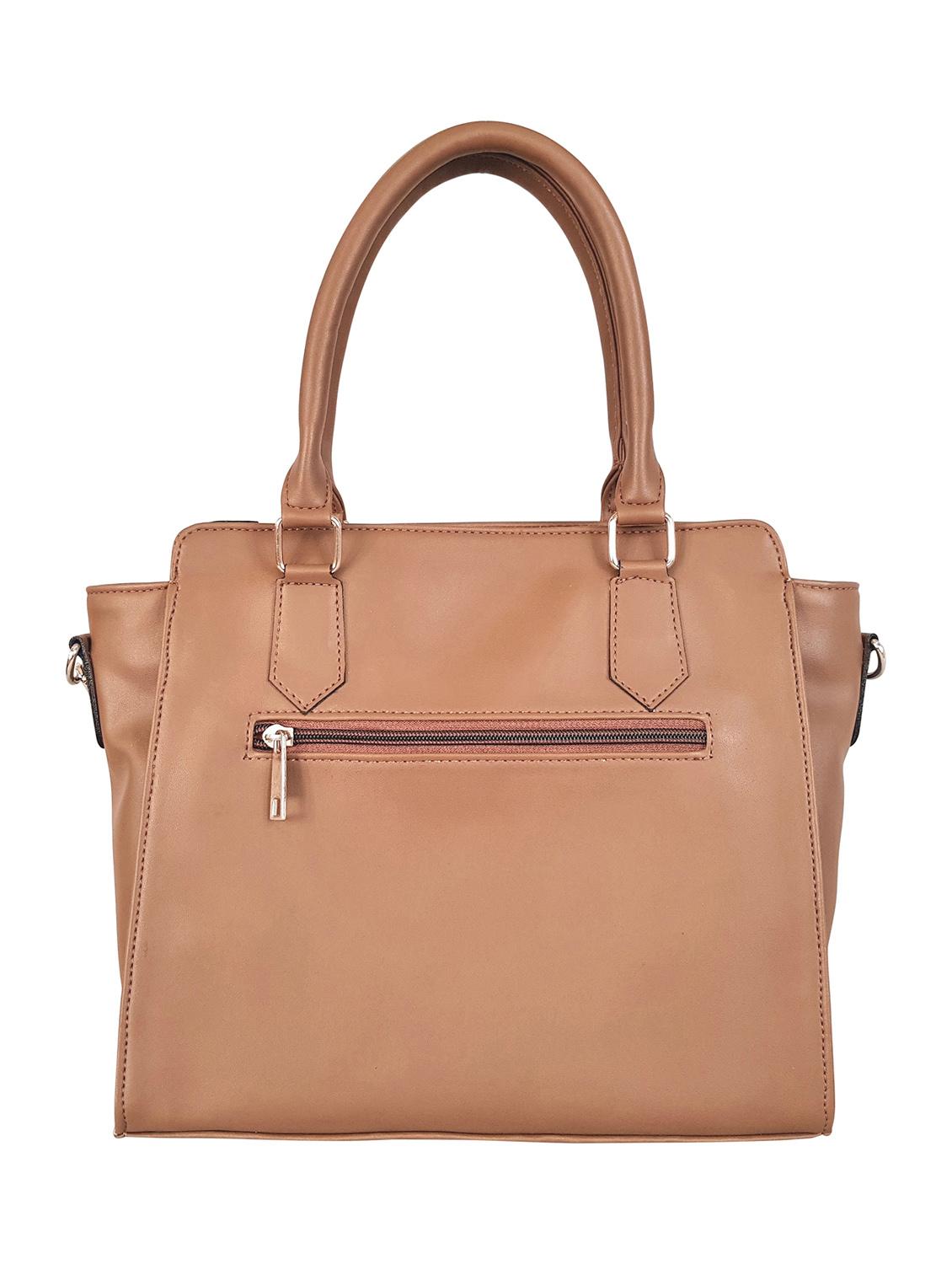 brown leatherette regular handbag - 14790079 - Standard Image - 1